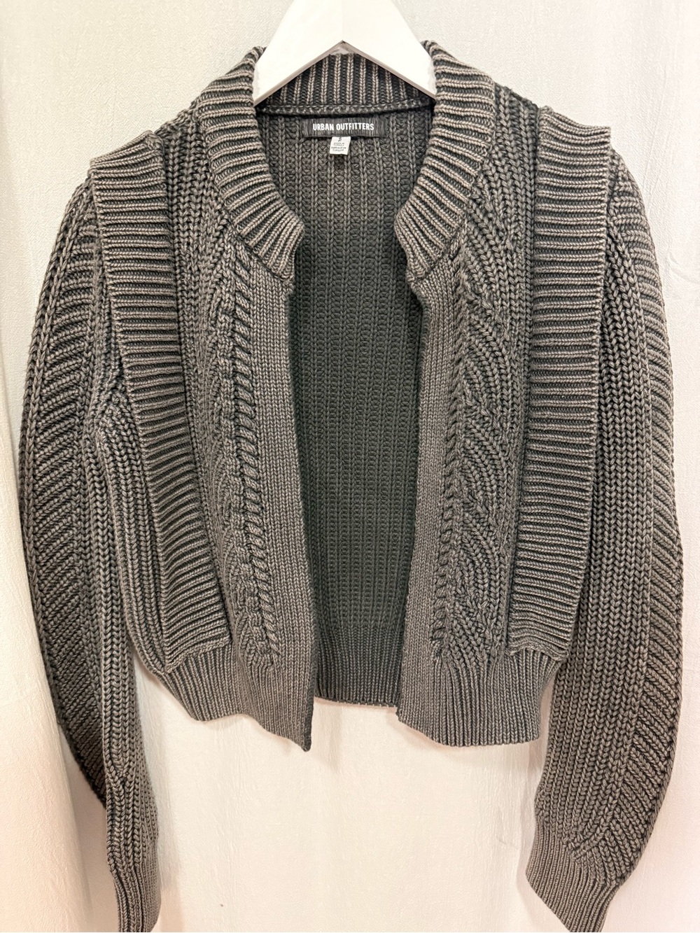 Urban Outfitters, Issac Cable Knit Open Front Cardigan sz S - Picture 3 of 10